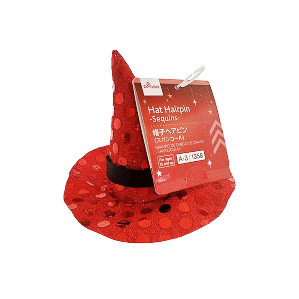 Christmas Hat Hairpin Sequins