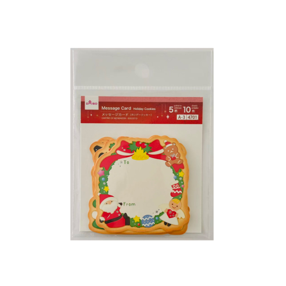 Message Card Holiday Cookies