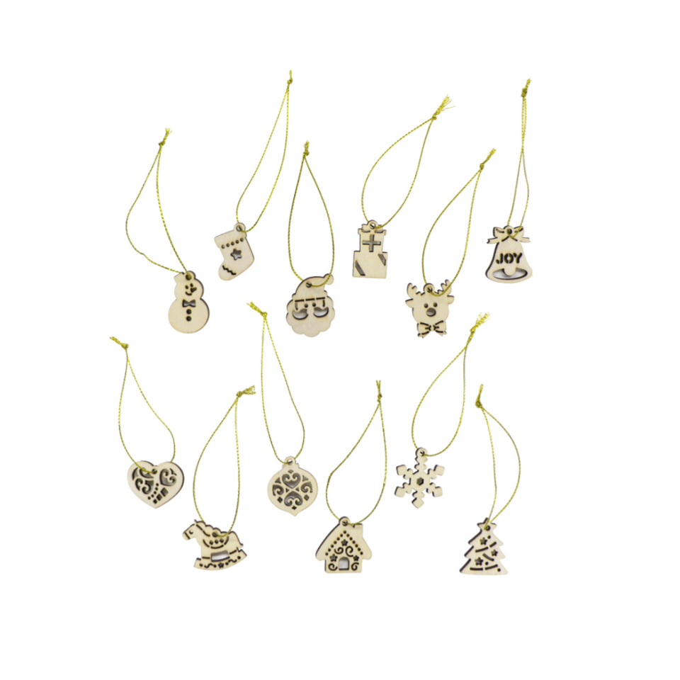 Wooden Ornaments Set of 6