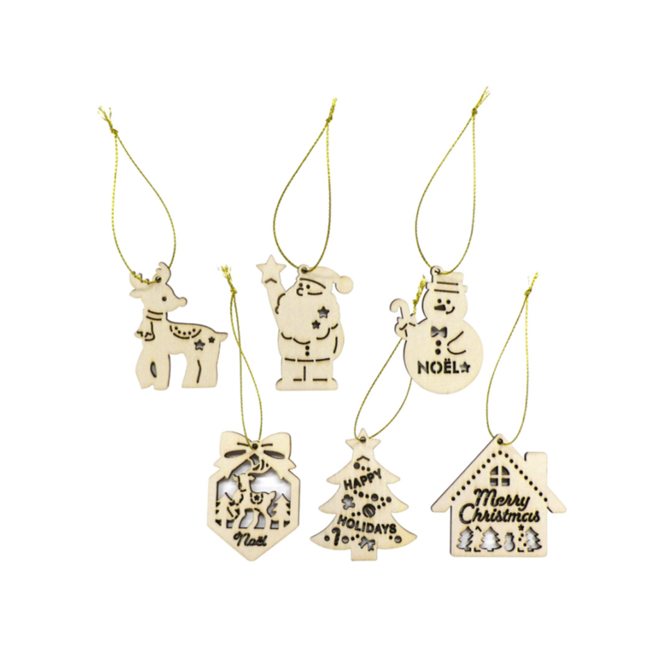 Wooden Ornaments Set of 3