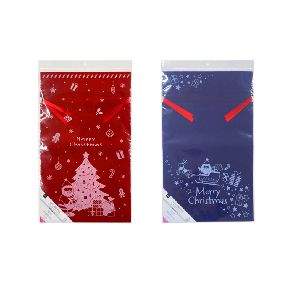 Drawstring Non Woven Fabric Bag Christmas Family 50cm x 30cm