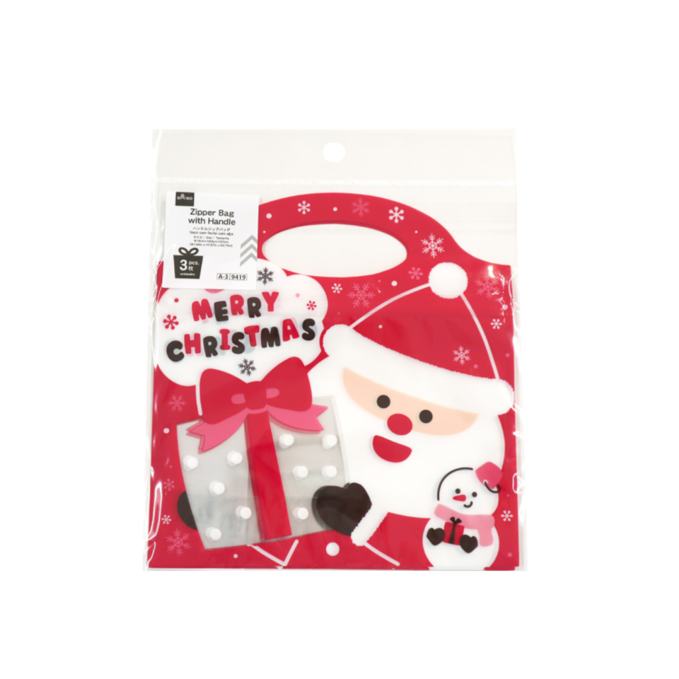 Zipper Bag with Handle Smiling Santa