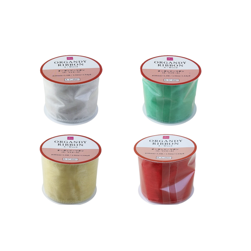 Organdy Ribbon Christmas Color Wired A
