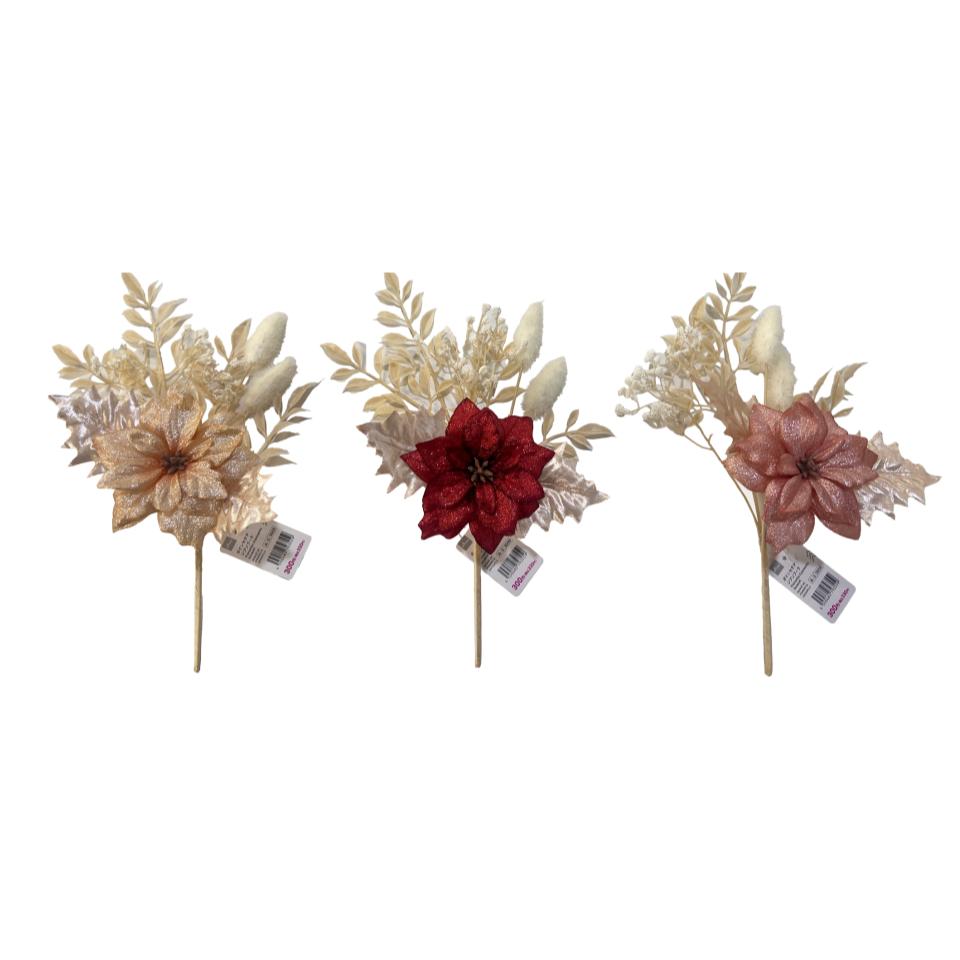 Poinsettia Gypsophila Bouquet
