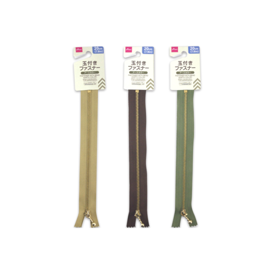Fastener with Bead Earth Color
