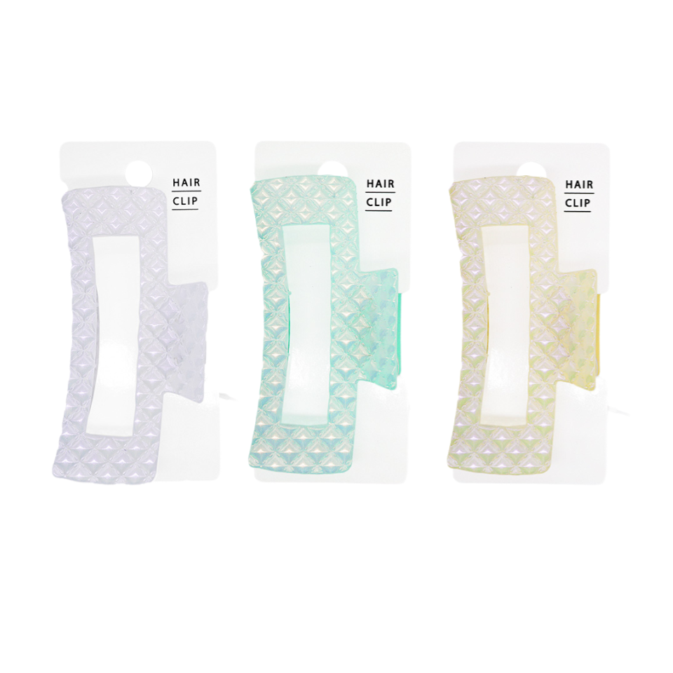 Claw Clip Shiny Square Quilted