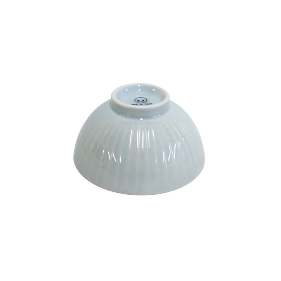 Round Rice Bowl Water Repellent Line Blue 10.5cm x 10.5cm x 5.2cm