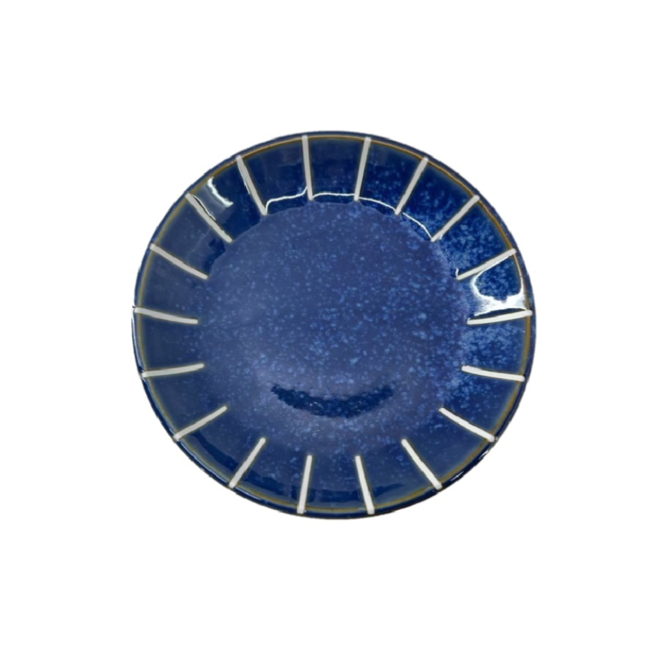 Youhen Blue Fuchitokusa Plate 22cm