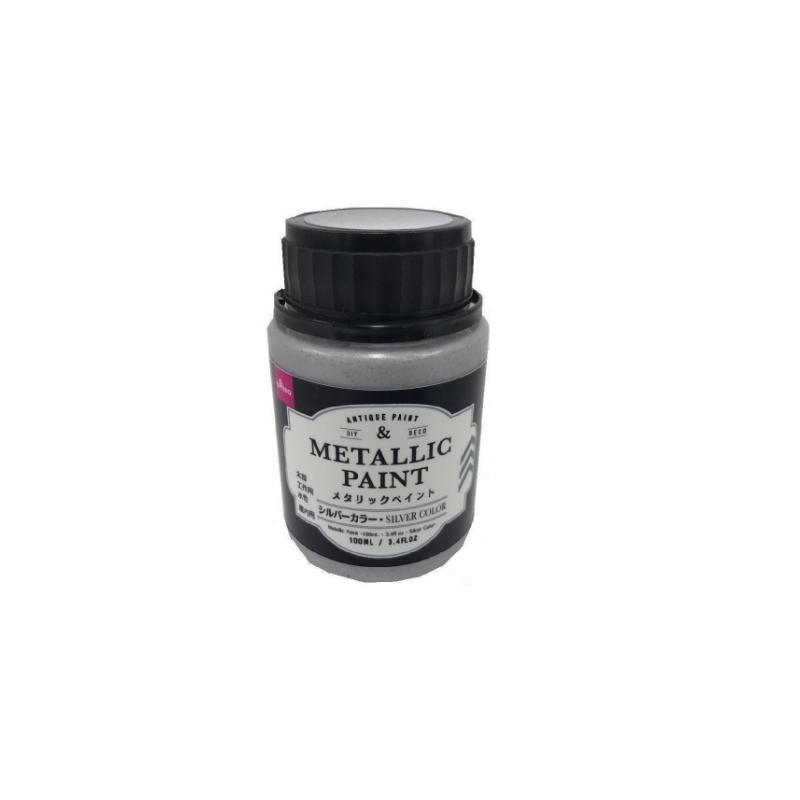 Metallic Paint 100Ml - 3.4Fl Oz - Silver Color-