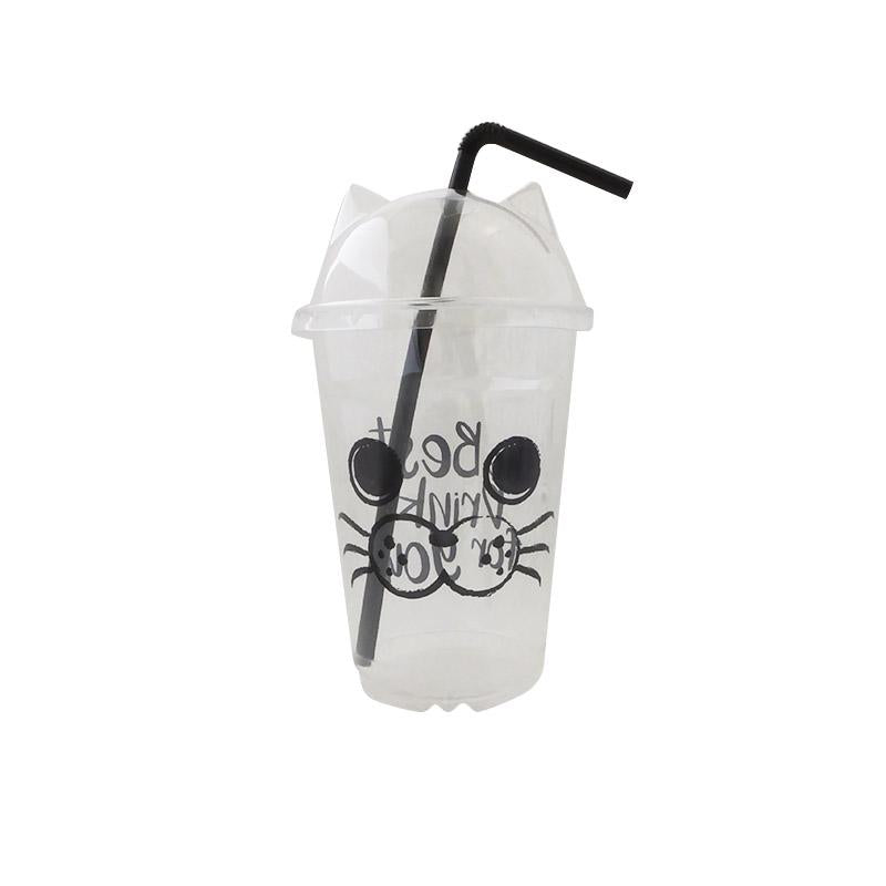 Clear Cup Cat Ears with Lid 14.2floz