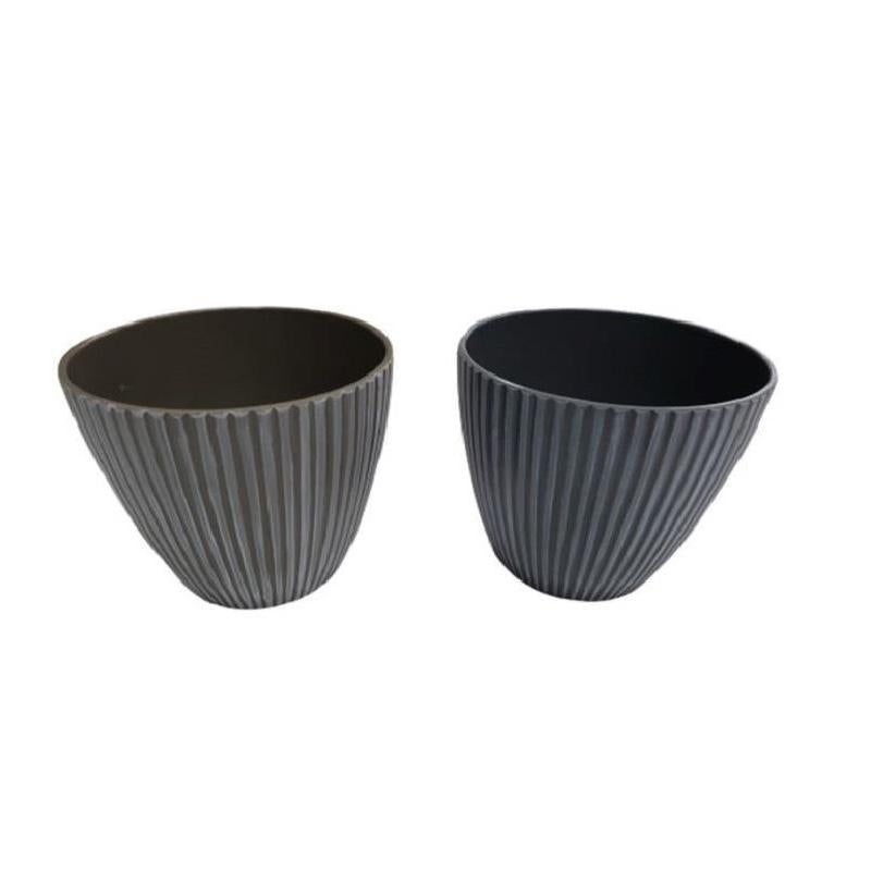 Flower Pot Striped 13cm x 11.5cm x 7.5cm