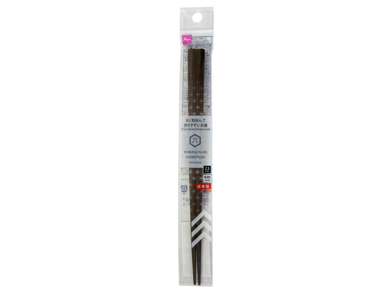 Chopsticks Hexagonal Dyed Brown 23cm