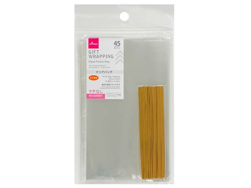 Clear Plastic Bag 15cm x 9cm 45pcs