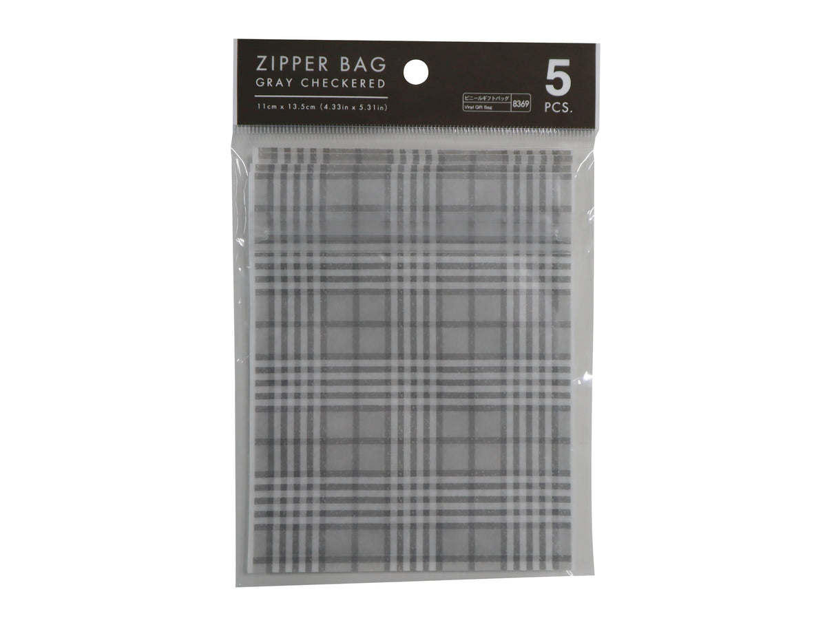 Zipper Bag Grey Checkered
