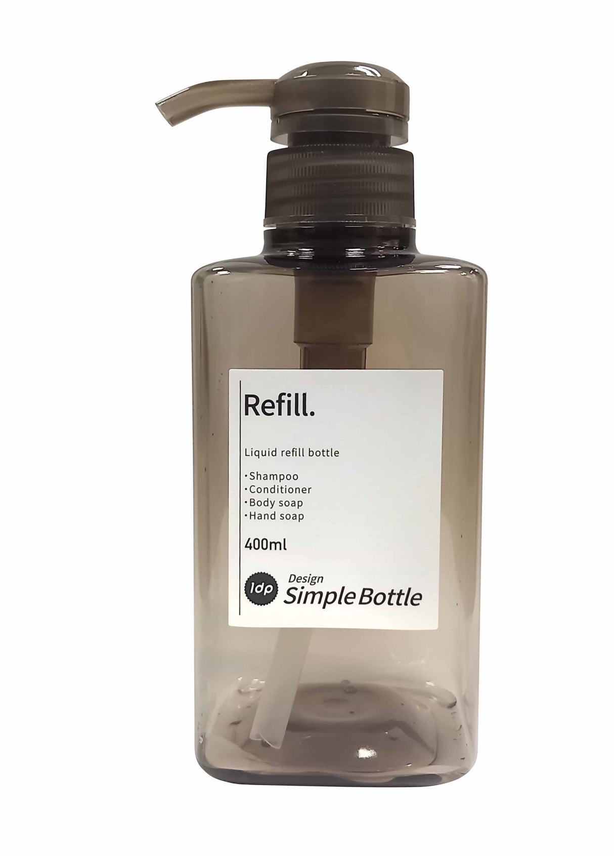 1DP Normal Pump Bottle 400ml Square Amber