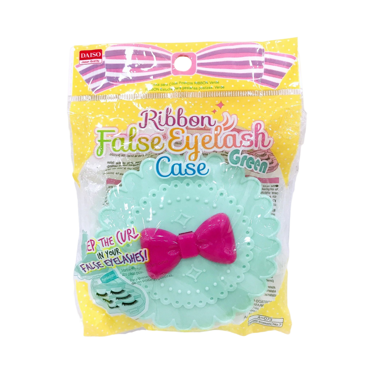 Ribbon False Eyelash Case Green