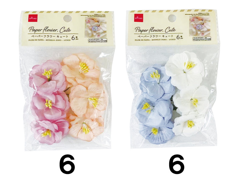 Paper flower Cute 6pcs