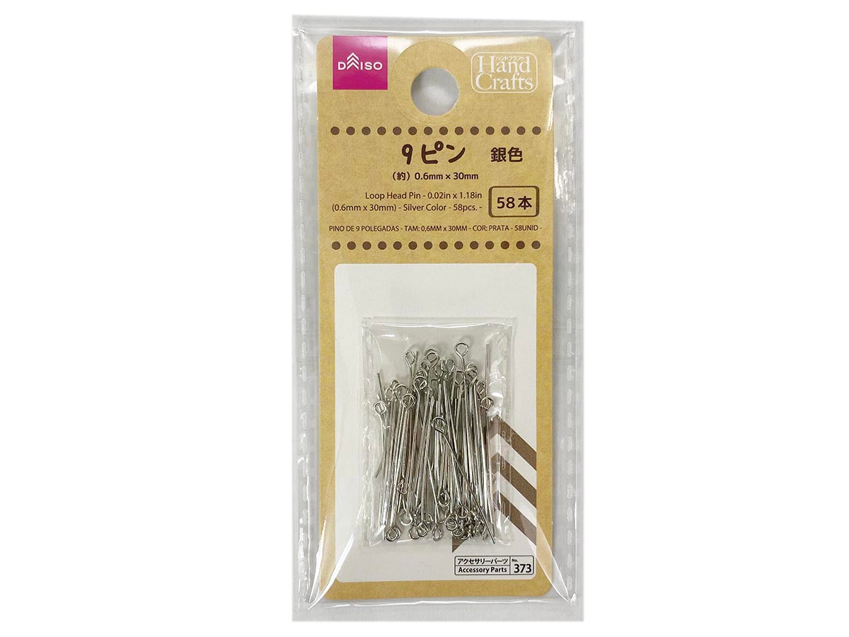 Loop Head Pin 0.6mm x 30mm  Silver