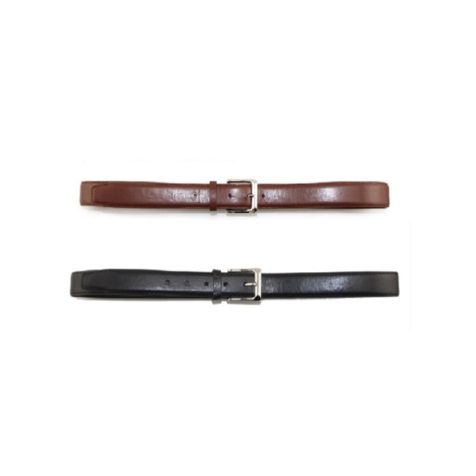 Side Stitched Belt Brown Black 110cm