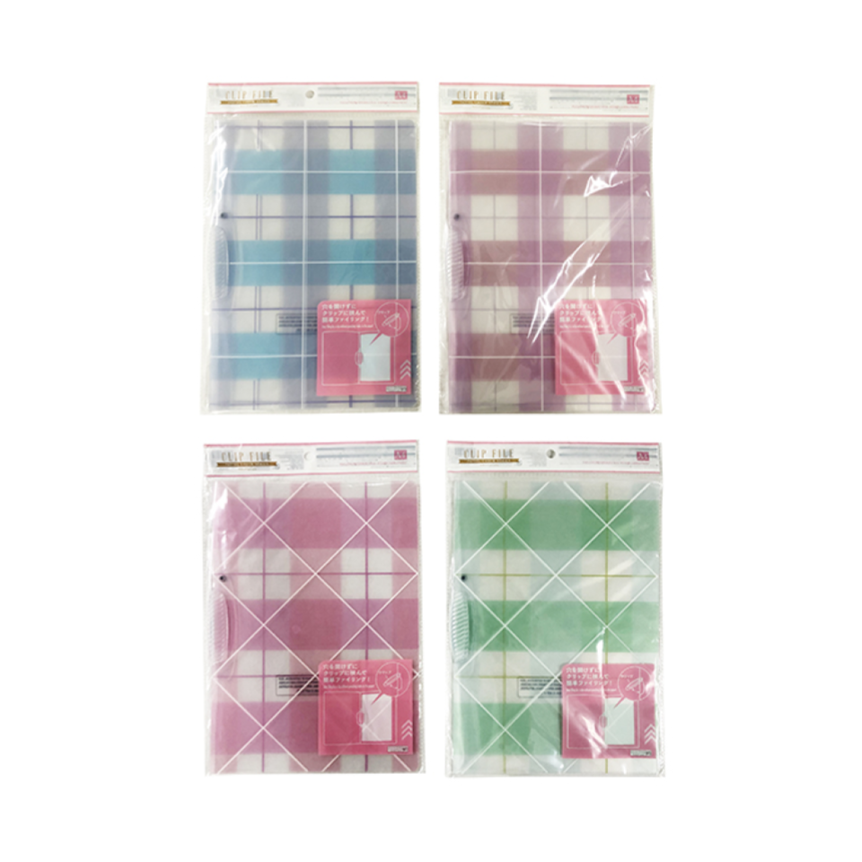 Clip File A4 Pastel Check