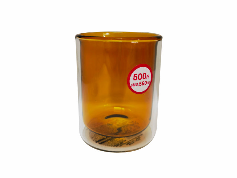 Double Wall Glass Yellow Circular Column Type