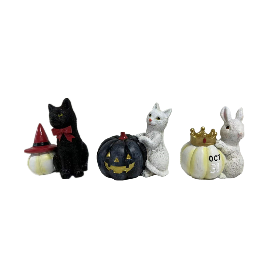 Halloween Ornament Cat Rabbit