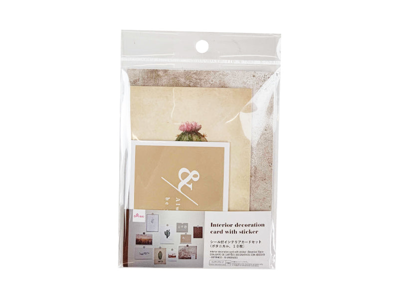 Interior Decoration Card with Sticker Botanical 10pcs