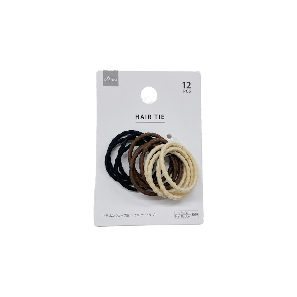 Hair Rubber Wave Type 12Pcs Natural