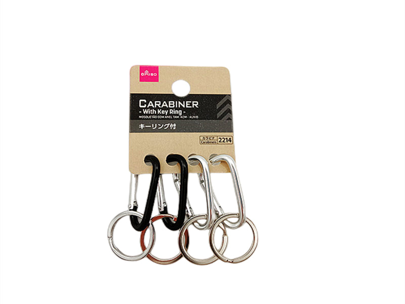 Carabiner with Key Ring Monotone 4cm
