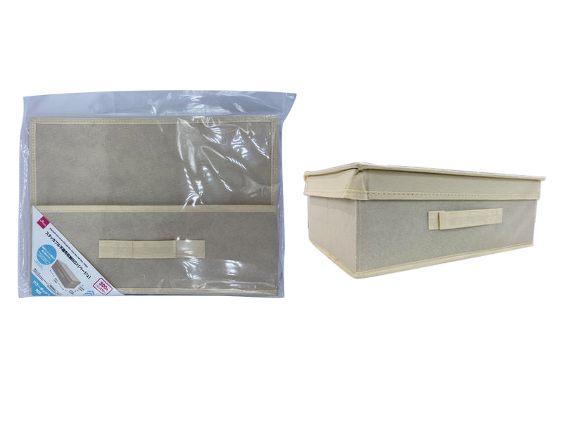 Stackable Non-Woven Storage Box Color Box Half Size Beige