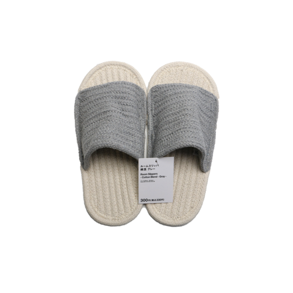 Room Slippers Cotton Blend Gray 23cm - 24.5cm