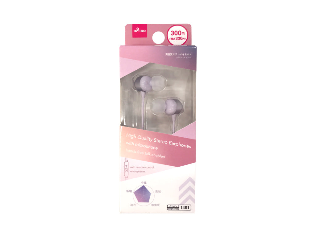 High Quality Stereo Earphones PU with Microphone 006