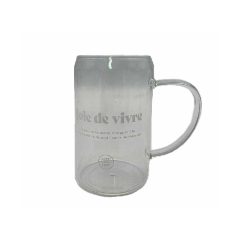 Mug Heat Resistant Glass White 330ml