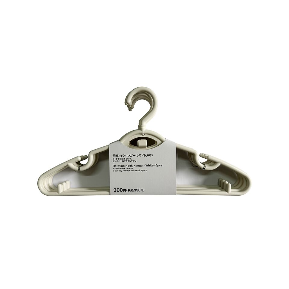 Rotating Hook Hanger White 6pcs