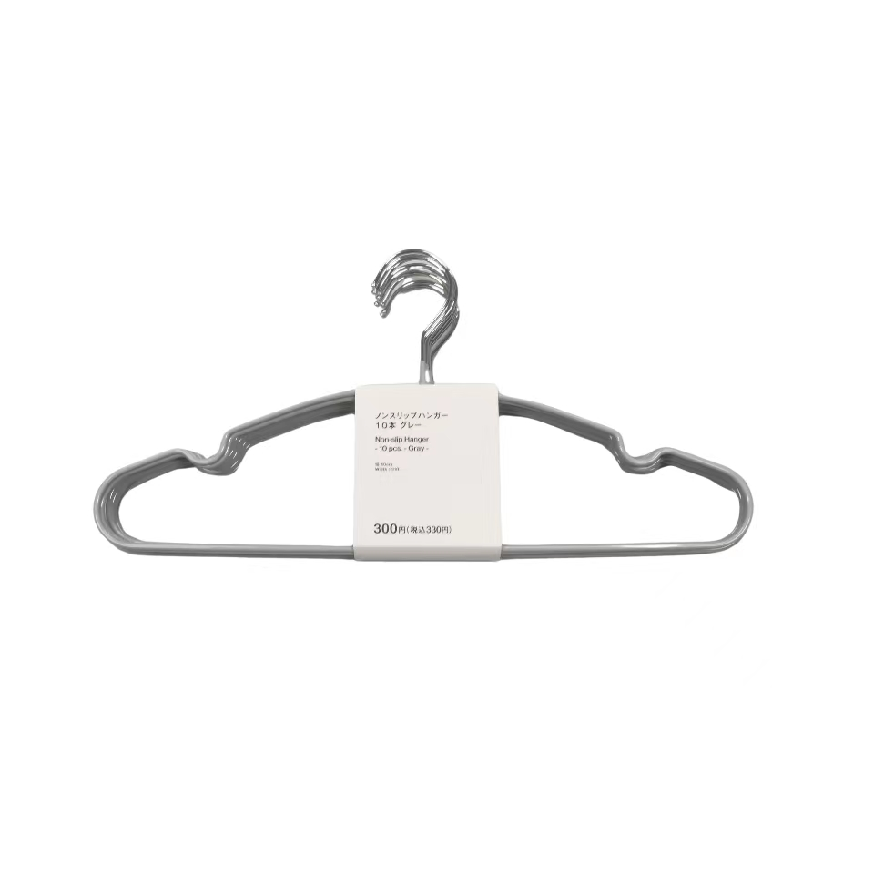 Non Slip Hanger Gray 10 Pieces
