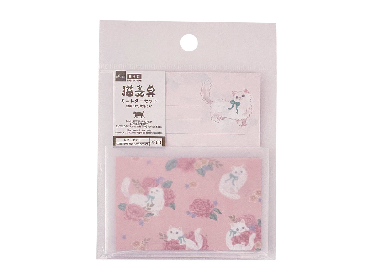 Mini Letter Pad and Envelope Set National Cat Day Floral