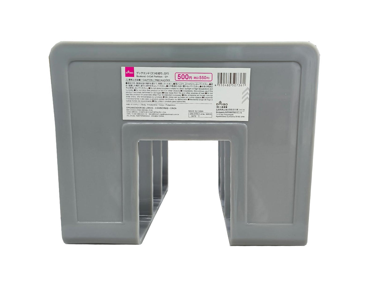 Bookend Three Cells Partition Grey