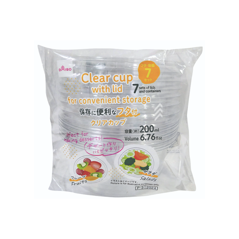 Clear Cups with Lid 200ml