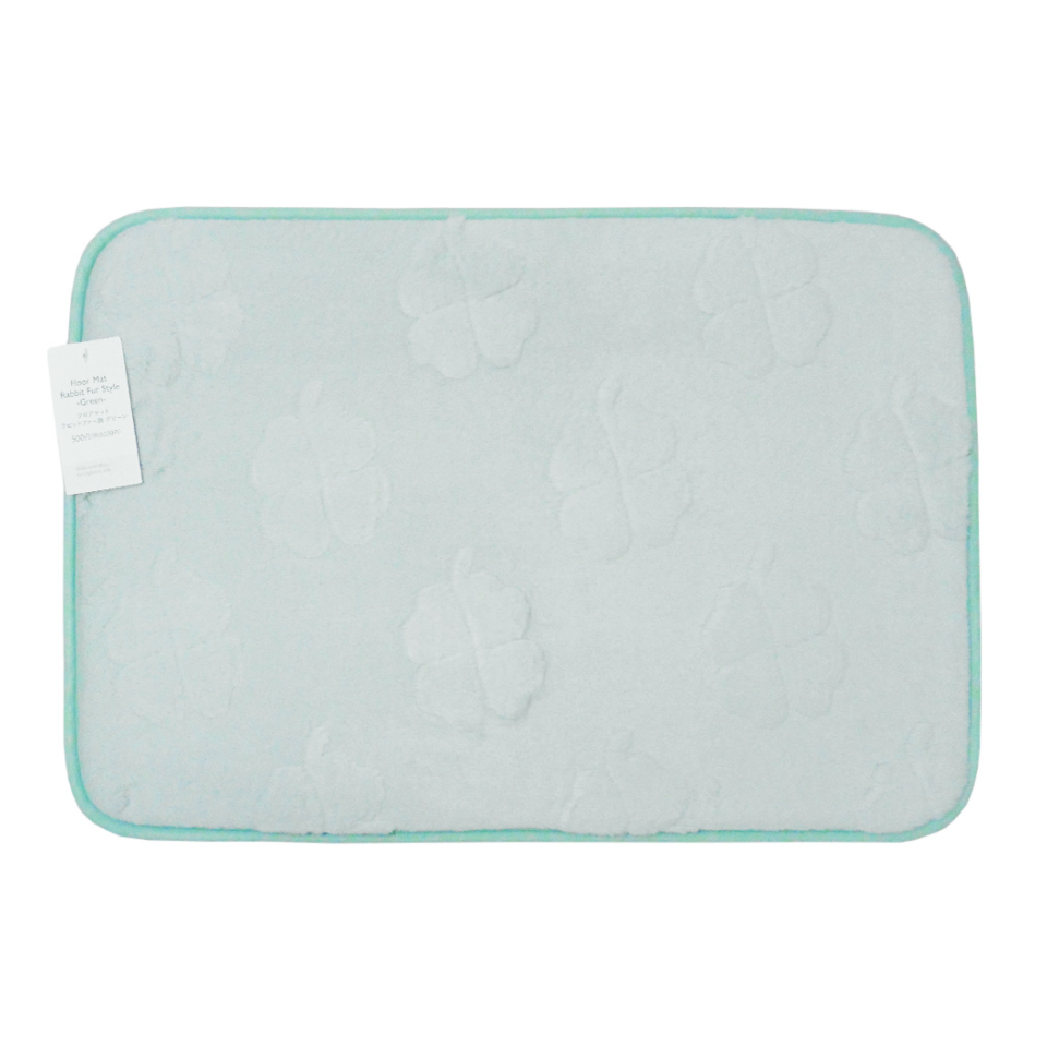Floor Mat Rabbit Fur Style Green