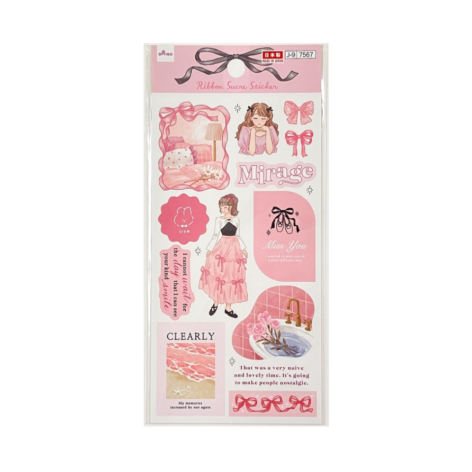 Sticker Ribbon Sucre Pink