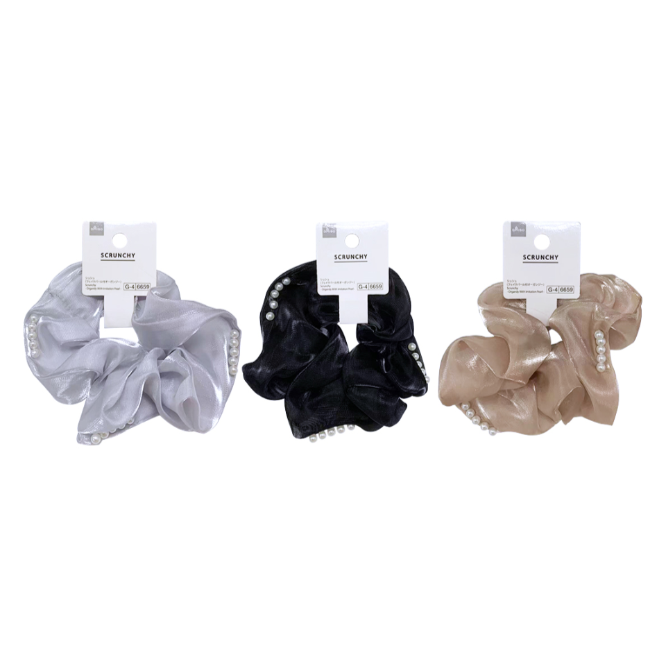 Scrunchy Organdy With Imitation Pearl