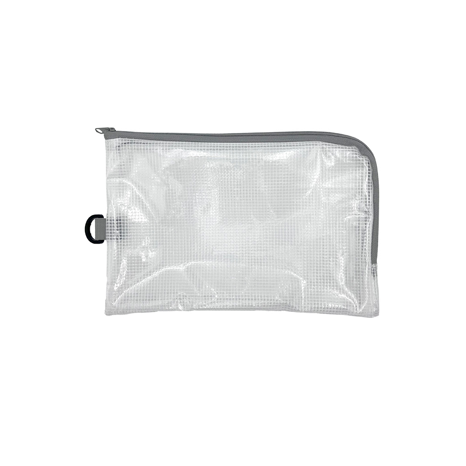 PEVA Pouch with D Ring L Shaped Zipper A5 Size