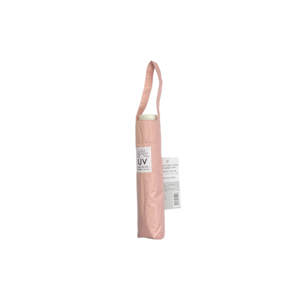 Umbrella for Rain or Shine Lettering Band Pink