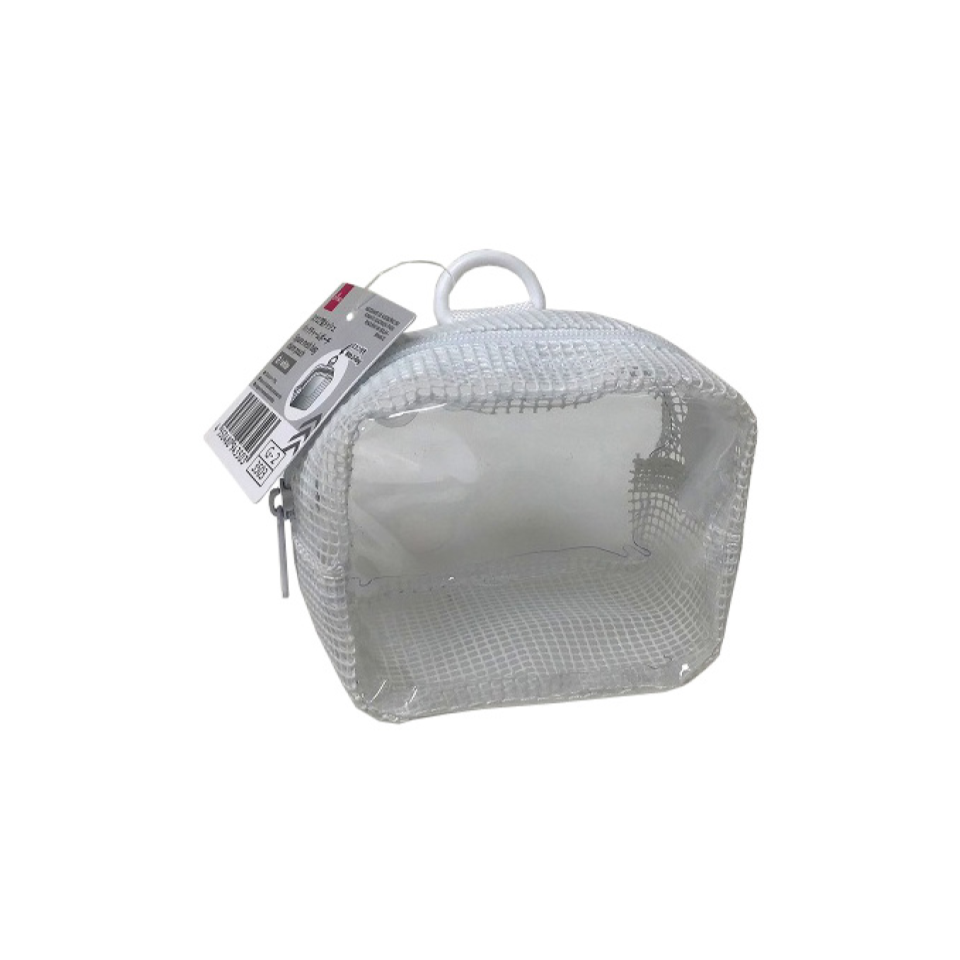 Square Mesh Bag Charm Pouch White