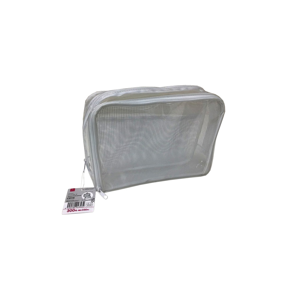 Square Mesh Pouch White