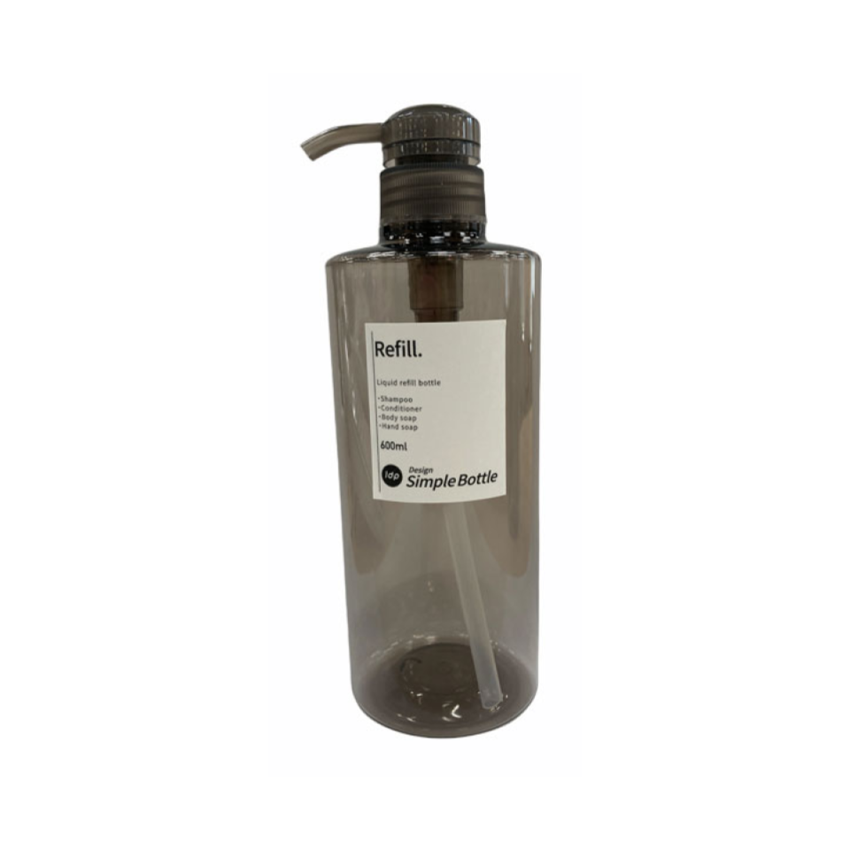 1DP Normal Pump Bottle 600ml Round Amber