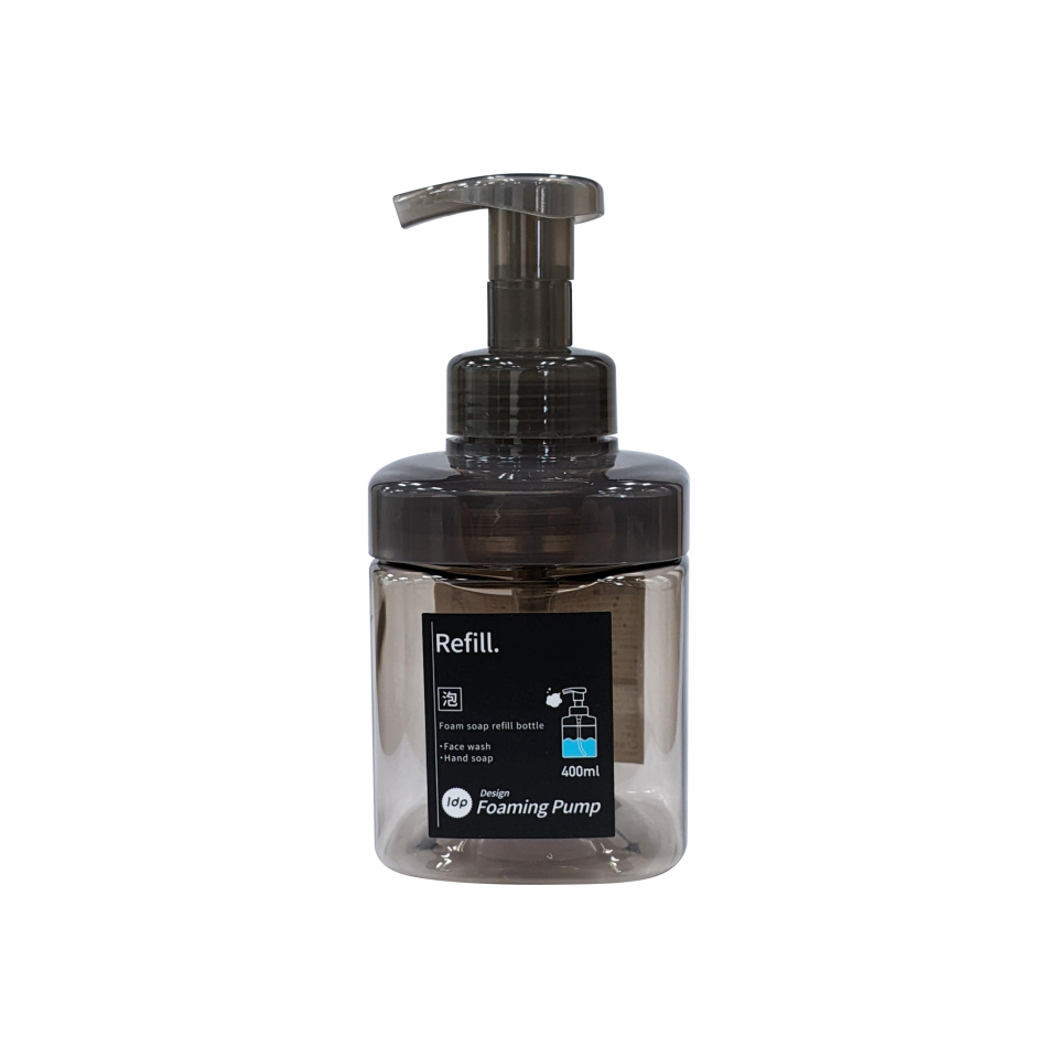 1DP Wide Mouthed Foam Bottle 400ml Square Amber