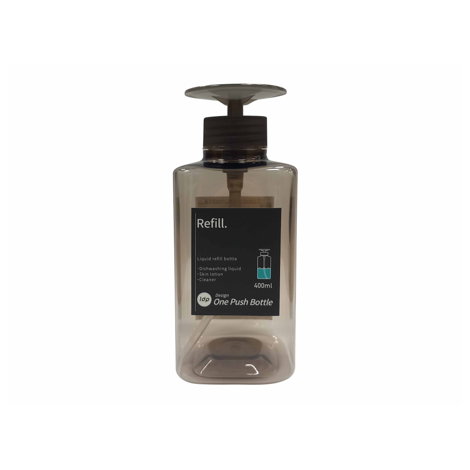 1DP One Push Bottle 400ml Square Amber