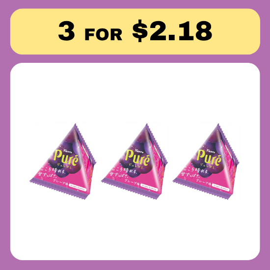 100yen for 3pcs Kanro Pure Gummy Grape 13g
