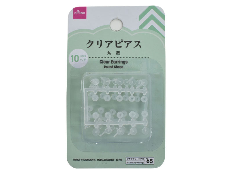 Clear Earrings Round Shape 10 Pairs